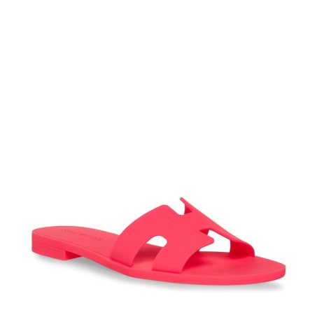 Pink Steve Madden Hadyn-j Neon Women's Slides | PH 2581LJM